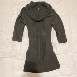 XOXO charcoal dark gray cowl neck dress.